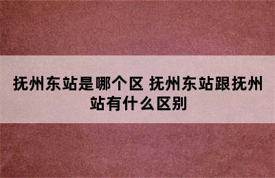 抚州东站是哪个区 抚州东站跟抚州站有什么区别